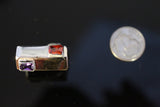Two-Tone Gemstone Ring: Amethyst & Garnet, Avant Garde Design