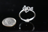 Music heart adjustable ring  Treble Bass clef Musical Love  jewelry Sterling silver Ring Handmade Mothers Day Gift for her