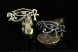 Silver Cufflinks: Egyptian Eye of Ra and Ankh Design, bass clef, music jewelry gift