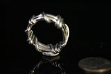 Silver band ring, double band ring, coil wrapped, handmade  mens unisex made to size, artfully crafted silver ring jewelry  Chester Allen