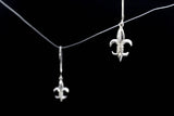 Sterling Silver Fleur de Lis Dangle Earrings: Louisiana Symbol Jewelry