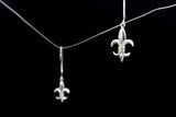 Silver Earrings Dangle Fleur de lis Louisiana Canada Louisville Boys Scouts Sterling jewelry signed sets available Louisiana State symbol