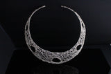 Unique Silver Choker, Filigree Necklace Collar