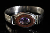 Handmade Sterling Silver Amethyst Bracelet: Rosewood Bangle