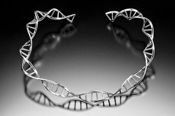 Necklace Choker DNA, science jewelry, genetics gift, double helix choker, statement, retirement present, work anniversary