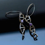 Sterling Silver DNA Necklace: Amethyst Double Helix Pendant