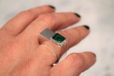 Emerald Color Irish Ring: Boxed Celtic Statement Ring