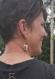 Gift idea for pianist, Silver Earrings Piano Key Dangle, white and black handmade jewelry. New Orleans, recycled fun