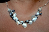 Silver necklace bib style nature inspired leaf design sterling matte hammered and high polish Finishes Moi Magazine, succulent necklace