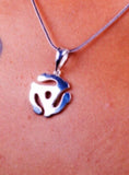 Sterling Silver 45 RPM Adapter Necklace: Retro Music Pendant