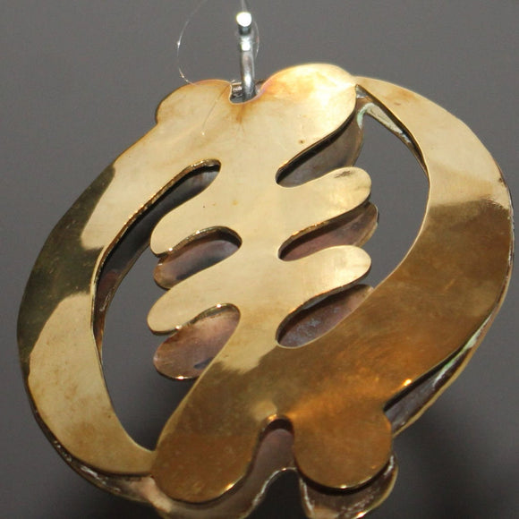 Gye Nyame art Metal Mobile art, double sided silver and gold adinkra art, Ghana symbol of God,Chester Allen handmade art