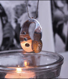 Sterling Silver Artist Palette Pendant: Rutilated Quartz Necklace