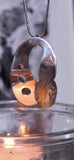 Sterling Silver Artist Palette Pendant: Rutilated Quartz Necklace