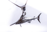 Marlin necklace, sterling silver, handmade nautical jewelry gift