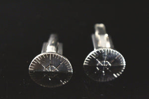 Protractor cuff links for mechanical engineer Mens sterling silver Mason Measuring engineering instrument formal wear