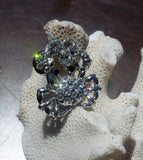 Crystal Crab Pendant Sterling Silver July zodiac sign, Ocean Gulf culture gift
