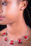 Red Coral Stud silver earrings