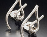 Silver Initial Ring: Cursive Letter S or J, Handmade Band