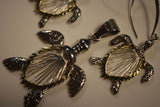 Two Tone Turtle Pendant: Silver & Gold Handmade Necklace