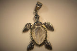Two Tone Turtle Pendant: Silver & Gold Handmade Necklace