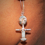 Akwaba drop earrings,  ritual fertility dolls earring, Ghana. akuaba are those of the Ashanti people, akua'ba have large, disc-like heads.