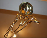 Tabletop Trombone art sculpture, Musician with science inspired DNA instrument combo in New Orleans stye for handmade home or office gift