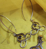 Yoga earrings, lotus position, silver infinity jewelry, energy work gift, Buddhist meditation Padmasana Yogi,  boho mind body spirit Hindi