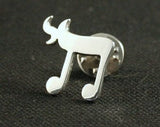 Silver Chai Pin: Rosh Hashanah Jewish Music Lapel Pin, Hanukkah gift