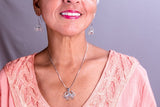 Handmade Silver Crab Pendant: Nautical Blue Crab Necklace