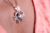 Silver Crab Necklace,  Cancer Zodiac sign, nautical gift