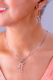 Serotonin Molecule earring and necklace set science gift great for science gift handmade Sterling silver