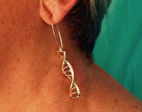 DNA earrings, double helix drop earring, sterling silver genetics, science gift, graduation present, Earring National DNA day