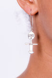 Akwaba drop earrings,  ritual fertility dolls earring, Ghana. akuaba are those of the Ashanti people, akua'ba have large, disc-like heads.