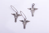 Medical Earrings, Sterling silver Caduceus handmade jewelry, Great gift for a physician, nurse, medical student graduate, Christmas gift