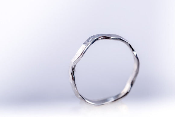 Silver stackable Band ring, Wavy handmade ring, Thumb, midi, or pinky ring. sturdy, simple minimalist jewelry