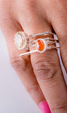 Stackable  topaz ring, Sterling silver, Statement ring is handmade with cut out crosses, November birthstone