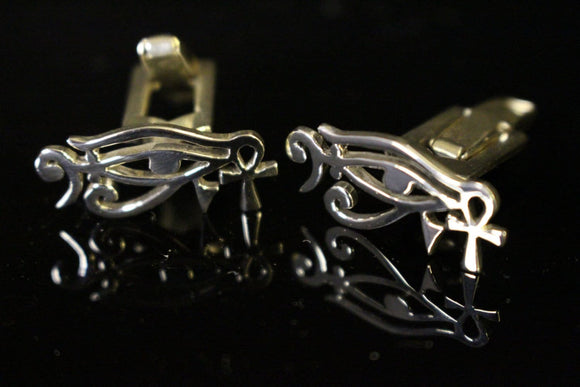 Silver cufflinks men  music Egyptian bass clef eye of Ra eye of horus meaningful universalgroove Can't get the Beat without the Soul