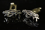 Silver cufflinks men  music Egyptian bass clef eye of Ra eye of horus meaningful universalgroove Can't get the Beat without the Soul
