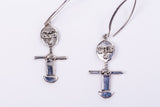 Akwaba drop earrings,  ritual fertility dolls earring, Ghana. akuaba are those of the Ashanti people, akua'ba have large, disc-like heads.
