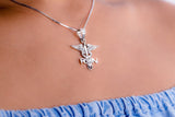 Registered Nurse Pendant: Silver Caduceus RN Medical Jewelry, gift for nurse