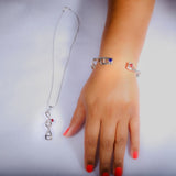 DNA JEWELRY SET, Sterling silver necklace and bracelet set with blue and red crystals, perfect science gift, genetics gift, Graduation gift
