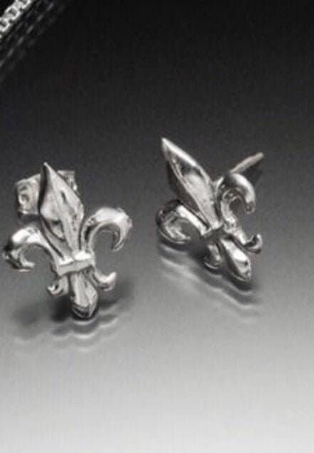 Fleur de lis stud Earrings , sterling silver, NOLA handmade Jewelry Louisiana, Louisville, Christmas Gift Louisiana State symbol