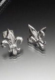 Sterling Silver Fleur de Lis Stud Earrings: NOLA Jewelry