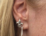 Fleur de lis Jewelry set, Sterling silver Earring Necklace, Louisiana symbol, New Orleans artist Chester Allen, Mothers Gift for her