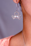 Silver Crab Dangle Earrings: Nautical Zodiac Jewelry