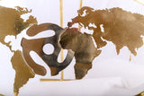 Handmade Brass World Map Sculpture: Chester Allen Original Art