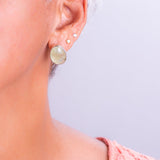 Light Green drop Earring, Sterling silver dangle earring with oval gemstone, gift for her