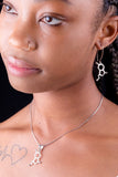 Serotonin Molecule earring and necklace set science gift great for science gift handmade Sterling silver