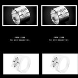 Papa Legba Veve Band Ring: Silver Africa Diaspora Jewelry