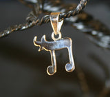 Sterling Silver Chai Musical Note Earrings, Hebrew Jewelry Gift